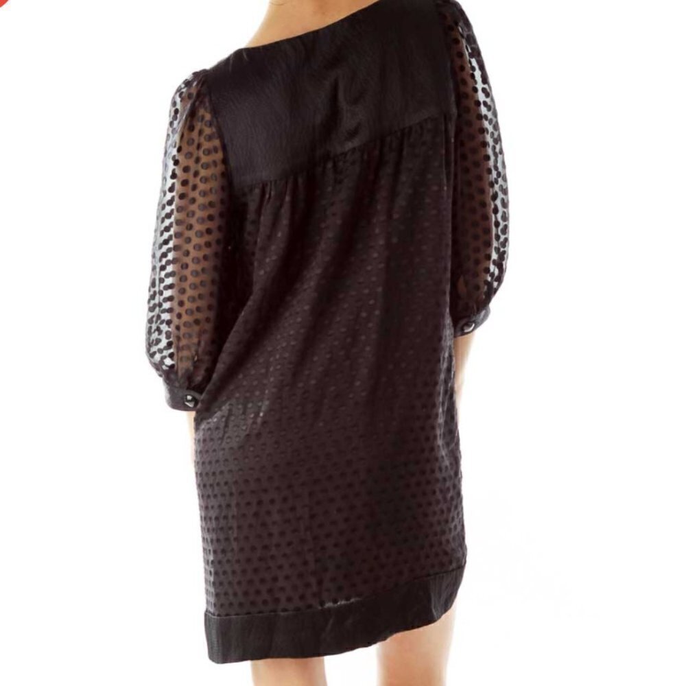 Alice & Trixie Black Polka-Dot Doll Silk Dress - Picture 3 of 3